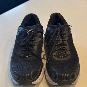 Hoka Black and White Athletic Shoes Bondi 7 11-wide